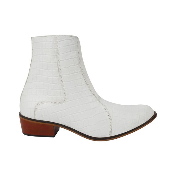 LIBERTYZENO Mens White Croco  Boots - Picture 5 of 7